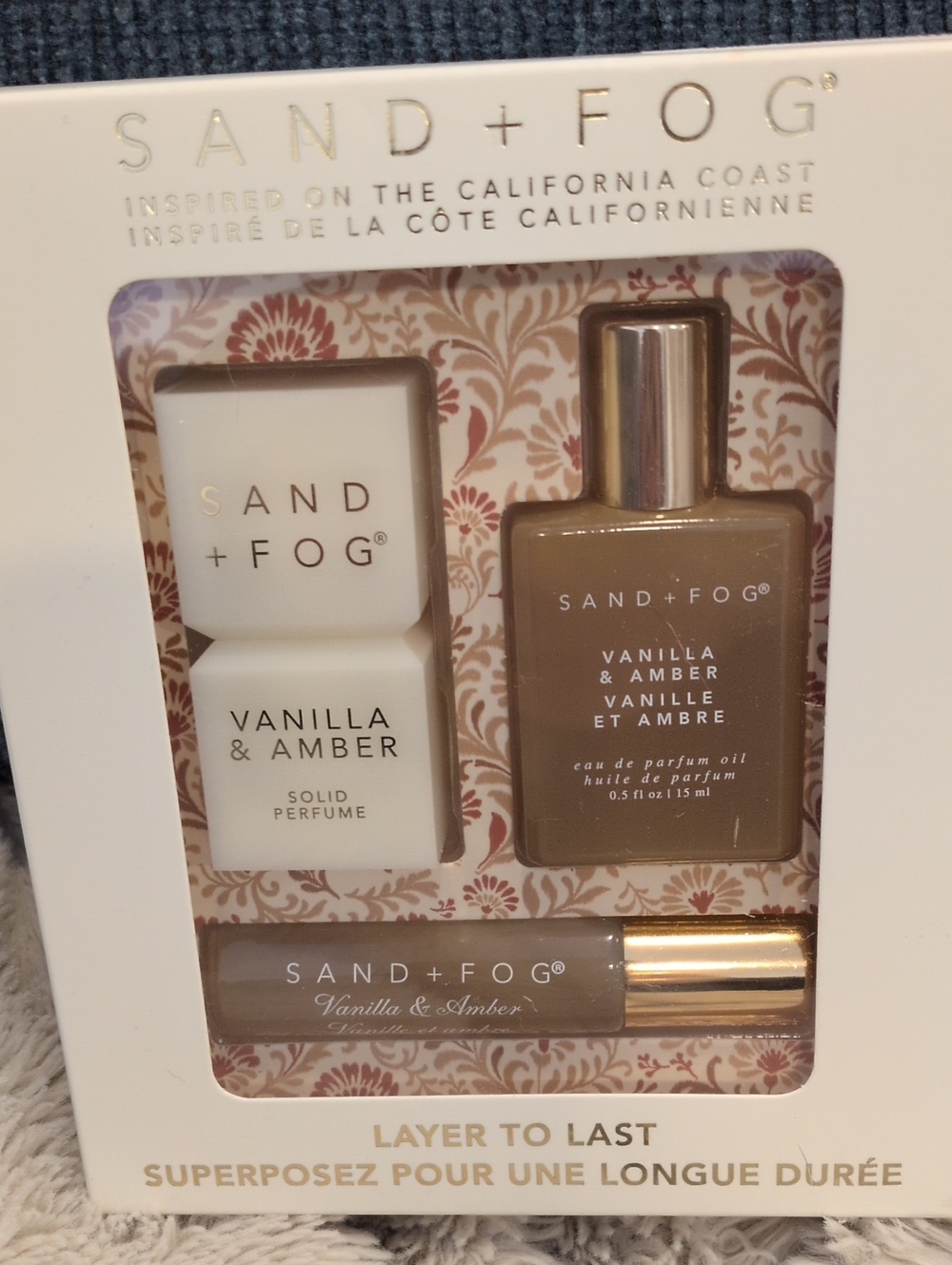 Sand And Fog Vanilla & Amber 3 Piece Set